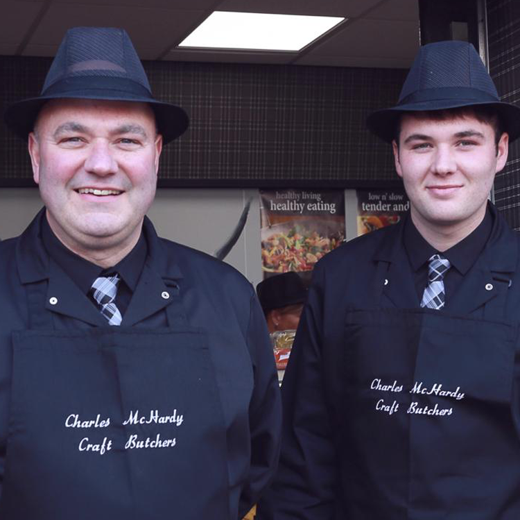 Robert & Ricky Clark at the Stonehaven branch of Charles McHardy Butchers